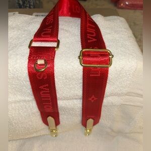 Louis Vuitton Red Strap with Gold Buckle